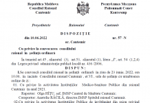 DISPOZITIA presedintelui raionului despre convocarea sedintei CR din 23 iunie 2022