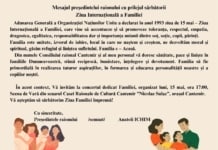 Mesajul președintelui raionului cu prilejul Zilei Familiei