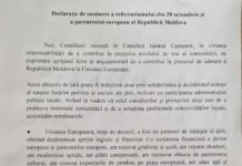 Declarația de susținere a referendumului din 20 octombrie și a parcursului european al Republicii Moldova