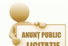 Anunț privind organizarea și desfășurarea licitației “cu strigare” a unui bun imobil.
