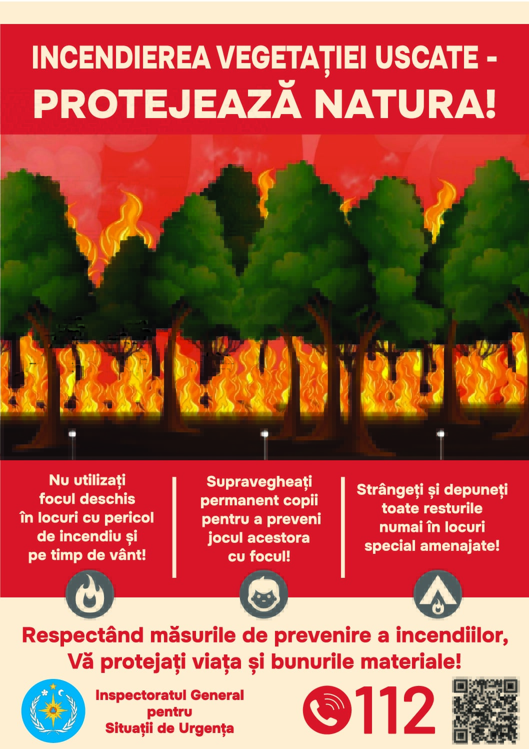 Daune provocate de arderea necontrolată a vegetației uscate.