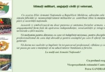 Mesaj de felicitare al vicepreședintelui raionului Cantemir, dl Petru Gandrabur, cu ocazia Zilei Armatei Naționale.
