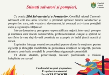 Mesaj de felicitare al dlui Pavel CULICOVSCHI, președintele raionului, cu prilejul Zilei Salvatorului și Pompierilor